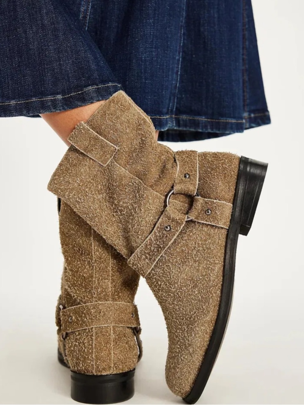 NEW Free People Collection Londyn Hairy Suede Boots